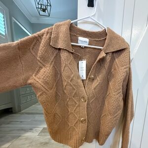 New with rage Pink Rose cardigan, size L, true to size